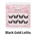 Detail of self-adhesive segmented false eyelashes in portable pink cartoon packaging box - Portable Glue-free Black Gold Lolita