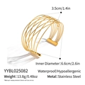 Dettaglio di un bracciale traforato in acciaio inossidabile dorato largo 3,5 cm - Stile a Rete Multistrato Oro (YYBL025082)
