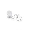 Base de boucles d'oreilles cœur évidé en acier inoxydable argenté avec clips - Clip d'oreille rond motif coeur argenté 15 mm