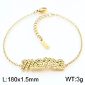 Pulsera mama de acero de titanio dorado con circonitas brillantes y cadena ajustable - Pulsera / Dorado