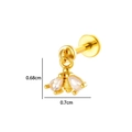 Small gold bee labret earring with crystal wings and stainless steel threaded post - Bee Style (2639-4) / 1.2x8mm / Gold