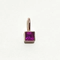Square rose red birthstone pendant in a polished rose gold setting for necklaces - Rose Gold October