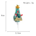 Mini decorazione per torta albero di Natale innevato con scritta dorata, 8 cm - W2-26 Albero di Natale con Stella a Cinque Punte
