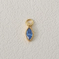 Gold-plated marquise-cut blue zircon charm pendant with open ring for jewelry DIY - December-Blue