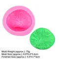 Pink silicone mold for DIY leaf-shaped mooncake with detailed green leaf texture - Lotus Leaf / Pink