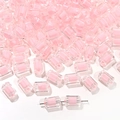 Pink acrylic transparent frosted rectangle beads for DIY jewelry making and crafting - Pink Core Transparent Cylindrical (50pcs)
