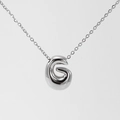 Polished silver titanium steel bubble letter G pendant necklace for women - Silver-Letter G