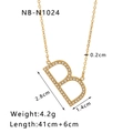Detailed view of gold 18k letter B pendant with size dimensions and weight specifications - Letter B Style (NB-N1024-B)