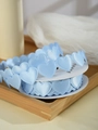 Light blue heart-shaped satin ribbon on white spool for gift wrapping and DIY crafts - 2.5CM Width/9M Roll / Light Blue