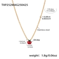Produktdetails der goldenen Edelstahlkette mit rotem Apfelanhänger und Kaltemaille - Halskette / Goldener Roter Apfel (TXP252)