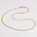 Minimalist 18k gold plated stainless steel herringbone chain necklace with lobster clasp - 3mm*60cm / Gold