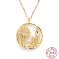 S925 sterling silver London city architecture pendant necklace with gold finish - 925 Silver / Gold-London