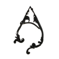 Gothic black elf ear cuff featuring intricate vintage vine and leaf filigree patterns - Matte Black Elf Ear Style (A-1479# Left Ear)