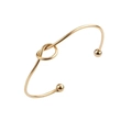 Bracelet jonc à nœud en acier inoxydable doré 2mm avec perles sur fond blanc - 3014 Or
