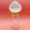 Portable pet water bottle with white bowl and yellow lock on pink background - Cloud Style Small White