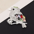 Eleganter vogelähnlicher Legierung-Charm mit bunten Strasssteinen für DIY-Schuhaccessoires - Silber