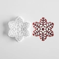 Cortador de galletas de copo de nieve blanco con detalle de galleta escarchada - E-789 Copo de Nieve D