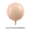 22-inch caramel brown 4D aluminum foil balloon for birthday party decorations - 22 Inch 4D Ball / Caramel color