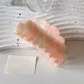 Pinza para el pelo tipo concha con degradado rosa y textura de mármol en acetato - 11.6cm / Rosa Arroz