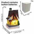 Leuchtendes Weihnachtshaus aus Harz mit Schneedetails und inklusive Knopfbatterien - Buntes Leuchtendes Kleines Haus Stil F