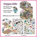 DIY Attic-themed clear PET stickers set with background card for scrapbooking - Oxygen Attic