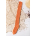 Thick orange coral fleece over-knee socks for winter with soft plush texture - One Size / Orange
