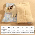 Maattabel voor zachte huisdierdeken XS tot 2XL met wolkjespatroon en slapende kat - XL / Wolk Stijl