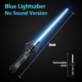 Retractable blue toy lightsaber with black handle, extends from 42cm to 75cm - Retractable Blue Single Sword Silent / 75cm