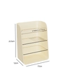 Organisateur cosmétique crème à trois niveaux avec rebord transparent et dimensions - 3 Couches / Blanc Crème