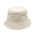 Classic beige cotton bucket hat with a wide brim and stitching for sun protection - M (56-58cm) / Beige