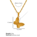 Collana in acciaio inossidabile placcato oro con pendente a farfalla e misure - XL161 Collana a farfalla dorata