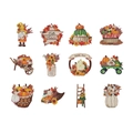 DIY Halloween pumpkin and dwarf diamond painting keychain set with 12 autumn harvest patterns - Autumn Harvest Style