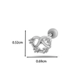 Clou d'oreille infini en argent avec cristaux clairs et fermoir à vis style épuré - Style Torsade Infini (3# Argent)
