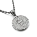 Collana con ciondolo angelo in acciaio inossidabile argento con catena a corda intrecciata - Solo Pendente Color Argento/Acciaio (KP80823-Z)