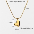 Polished 18K gold-plated double-sided heart necklace with 42+5cm chain dimensions - Gold 3D Heart