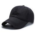 Schwarze Sport-Baseballkappe mit 3D-Stickerei und atmungsaktivem, schnelltrocknendem Stoff - Verstellbar / Schwarz