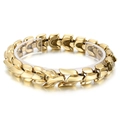 Golden dragon scale link bracelet in durable stainless steel for men's trendy style - 22cm / Gold