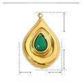 Details zum Wassertropfen-Natursteinanhänger mit Maßen von 18mm mal 28mm und 6g Gewicht - YE136-Grün Wassertropfen Klassik