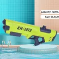 Green and blue electric water gun with double nozzles and 710ML capacity for summer fun - Large Dual-Nozzle Green Manual