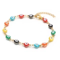 Verstellbares 18K vergoldetes Armband mit bunten Evil Eye Emaille-Anhängern für Damen - Mehrfarbig (KB169282-MW)