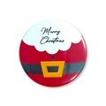 Cartoon Santa Claus suit design tinplate badge with Merry Christmas text for party - Christmas Badge 2-Santa Suit