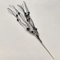 Detailed close-up of 43cm black Christmas berry branch with sparkling glitter finish - Black