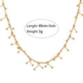 Minimalist gold-plated necklace with T-shaped beads, length 40cm plus 5cm extender - Handmade Round Bead Cross Hook Pendant Choker
