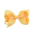 Vibrant yellow grosgrain ribbon bow hair clip for children with a classic duckbill grip - Lemon Yellow