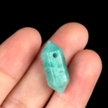 Amazonite turquoise hexagonal double point crystal pendant bead for DIY jewelry making - Amazonite