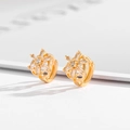 Elegant gold-plated snowflake hoop earrings with sparkling cubic zirconia crystals - Radiant Star Shape Huggies-EH034