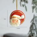 Ornamento natalizio vintage Babbo Natale in ceramica rossa con bordo oro 6,6 cm - Stile Rotondo