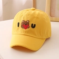 Gelbe Kinder-Baseballkappe mit süßer Bären- und Herz-Stickerei für Jungen und Mädchen - Gelb (I Love U Bear)