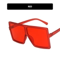 Retro oversized square sunglasses featuring translucent red frames and matching lenses - Matte Red / Red