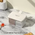 Contenitore per spezie ermetico a due scomparti bianco crema con corpo trasparente - 2 Scomparti / Bianco Crema